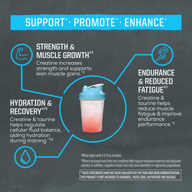Sunwarrior Taurine et Créatine Monohydrate 60 Portions, mélangé dans un shake protéiné