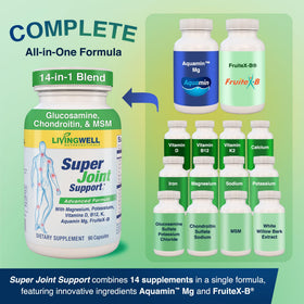 SUPER JOINT SUPPORT Glucosamine Chondroitin D3 K2 132g arrière