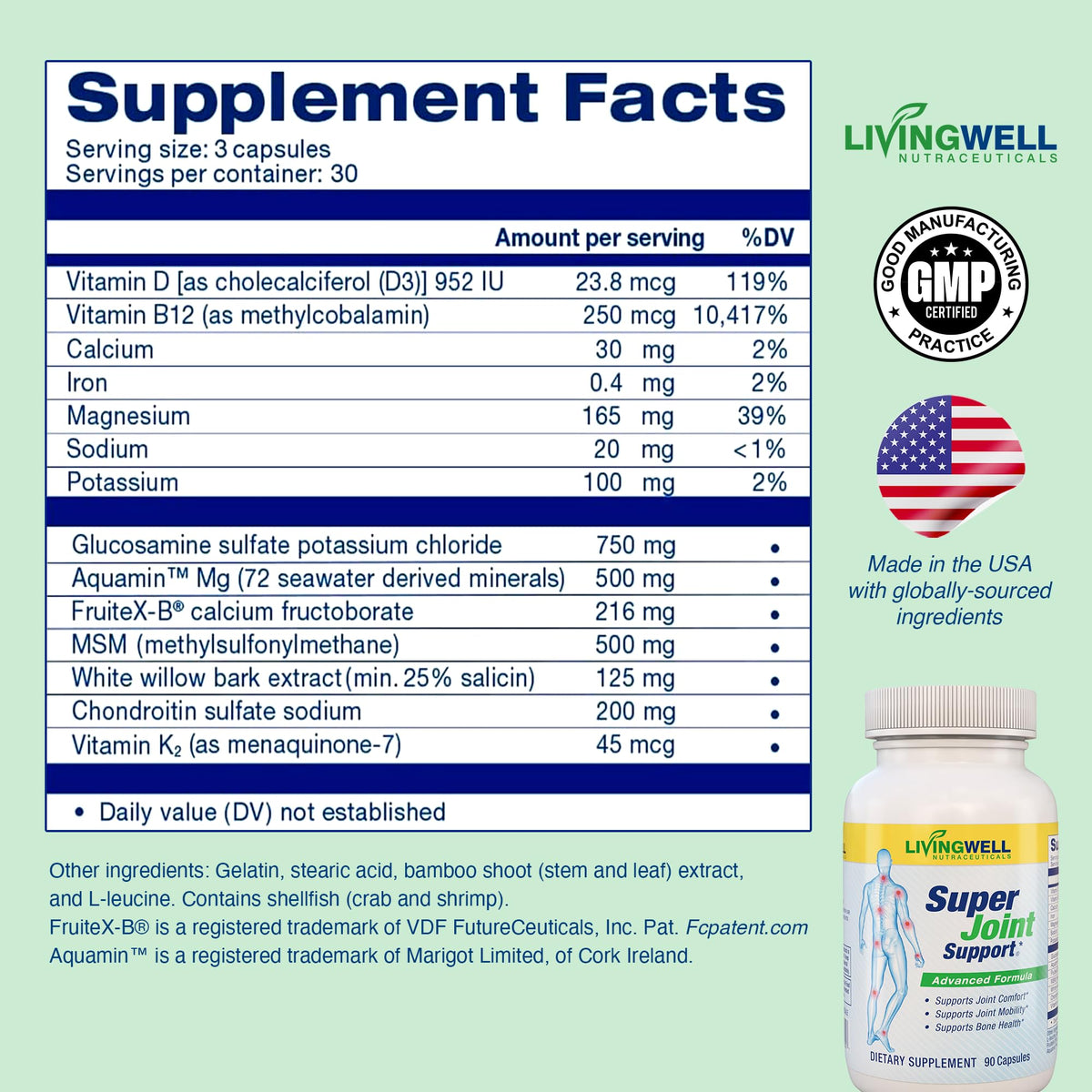 SUPER JOINT SUPPORT Glucosamine Chondroitin D3 K2 sur table