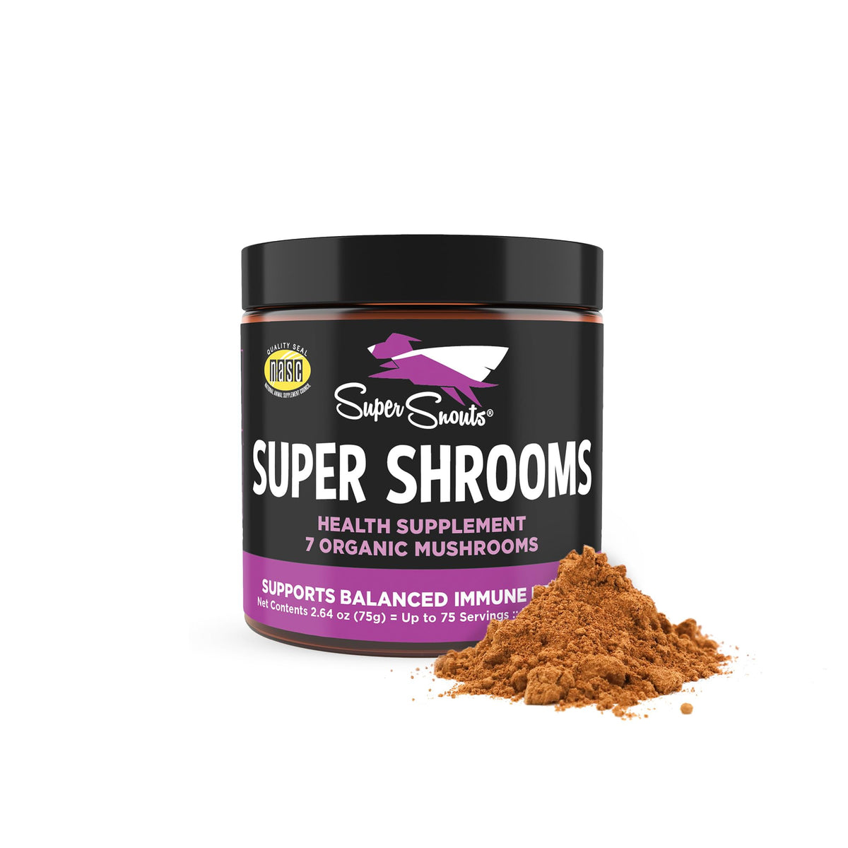 Super Snouts Super Shrooms complément alimentaire 132g vue avant