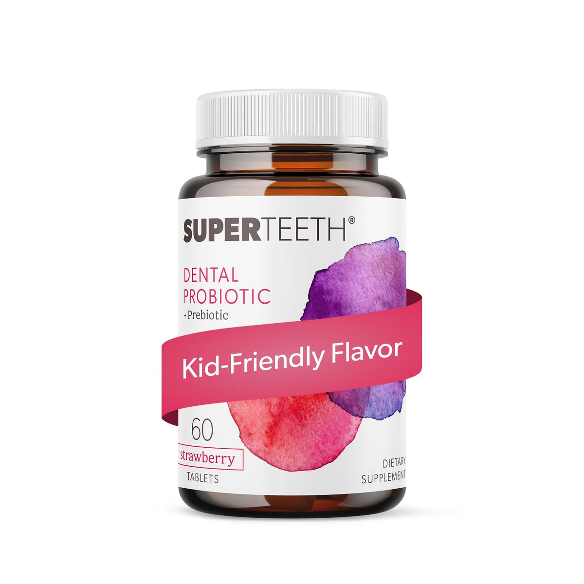 SUPER TEETH Probiotiques Oraux Fraîcheur Fraise boîte avant