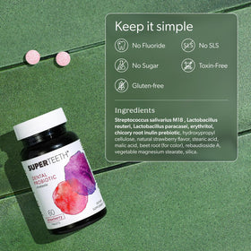 SUPER TEETH Probiotiques Oraux Fraîcheur Fraise comprimés au goût fraise