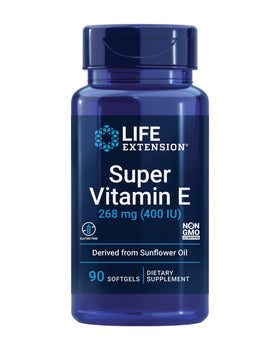 Super Vitamin E Life Extension 268 mg gélules molles, vue de face