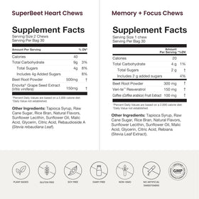 SuperBeets Chews HumanN, mise en scène avec des fruits frais
