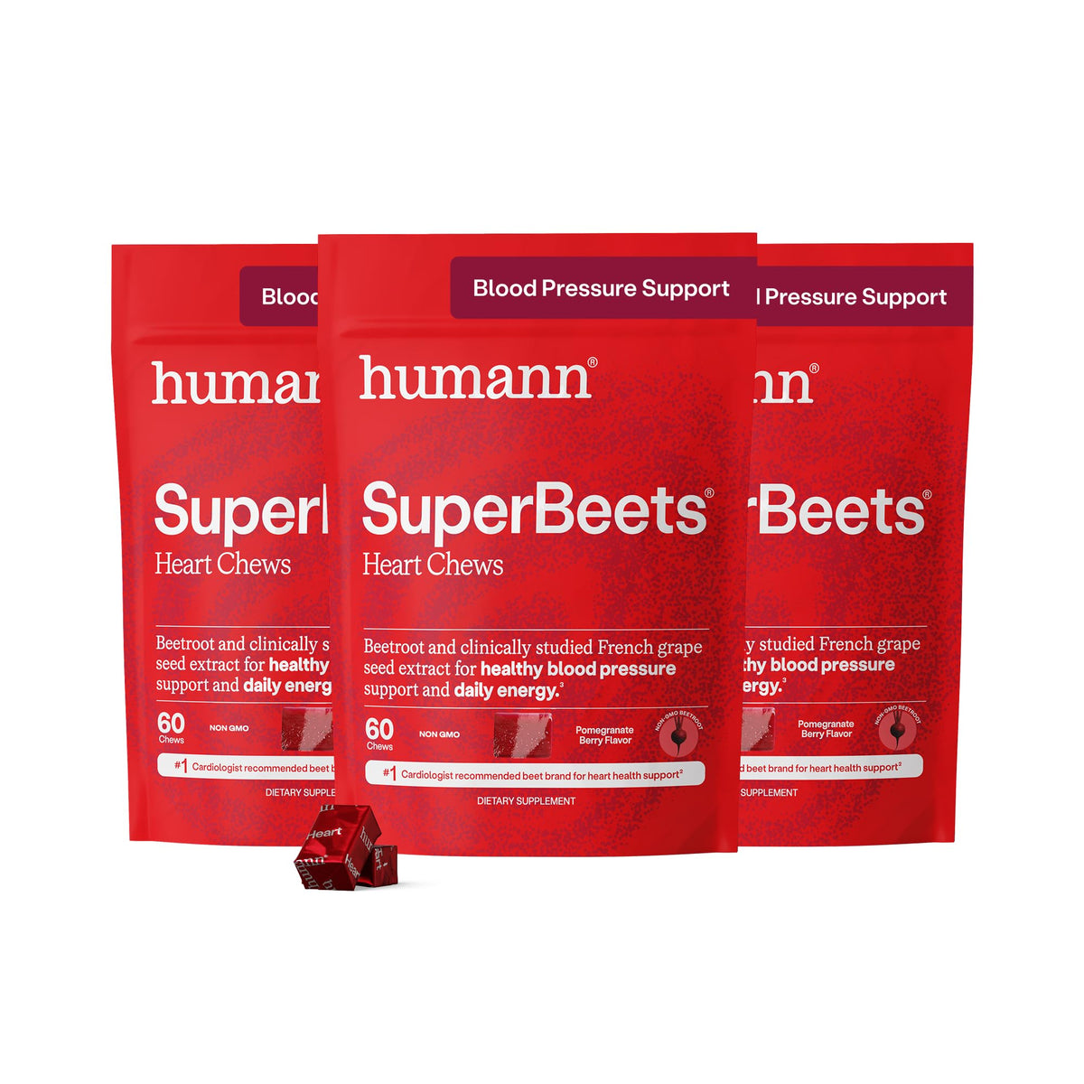 SuperBeets Heart Chews HumanN paquet avant vue