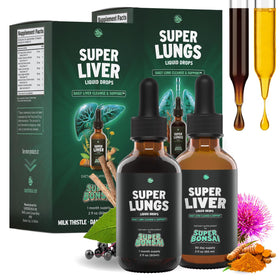 SuperBonsai bundle de soutien hépatique et pulmonaire, vue de face