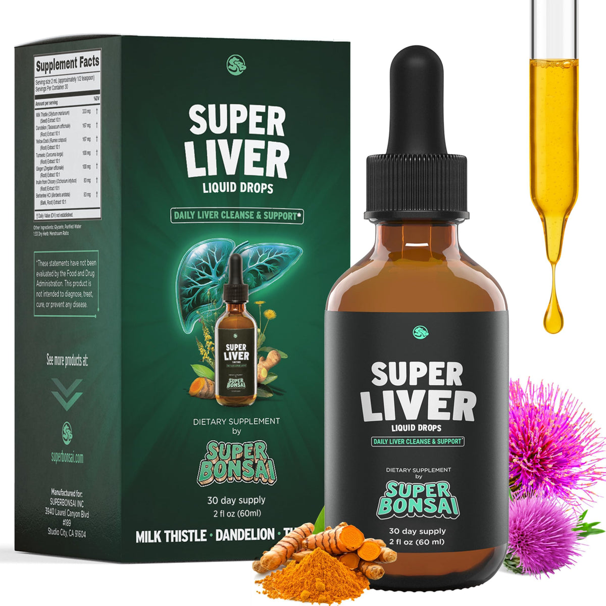 SuperBonsai Complément Alimentaire Liquide Chardon-Marie vue avant