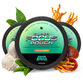 SuperBonsai Super Focus Pouch avant avec logo et design