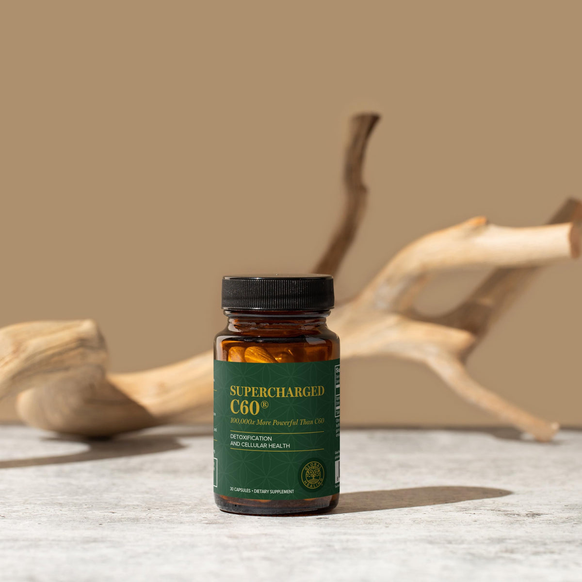 Supercharged C60 Global Healing Center étiquette de produit