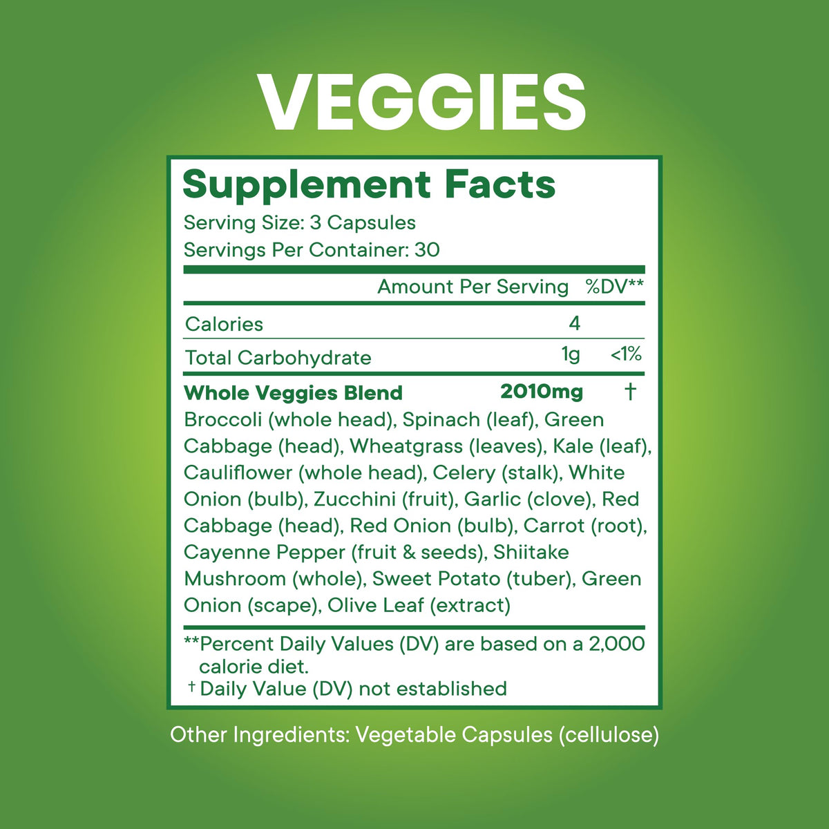 Superfood MD Complément Végétal capsules sur fond blanc