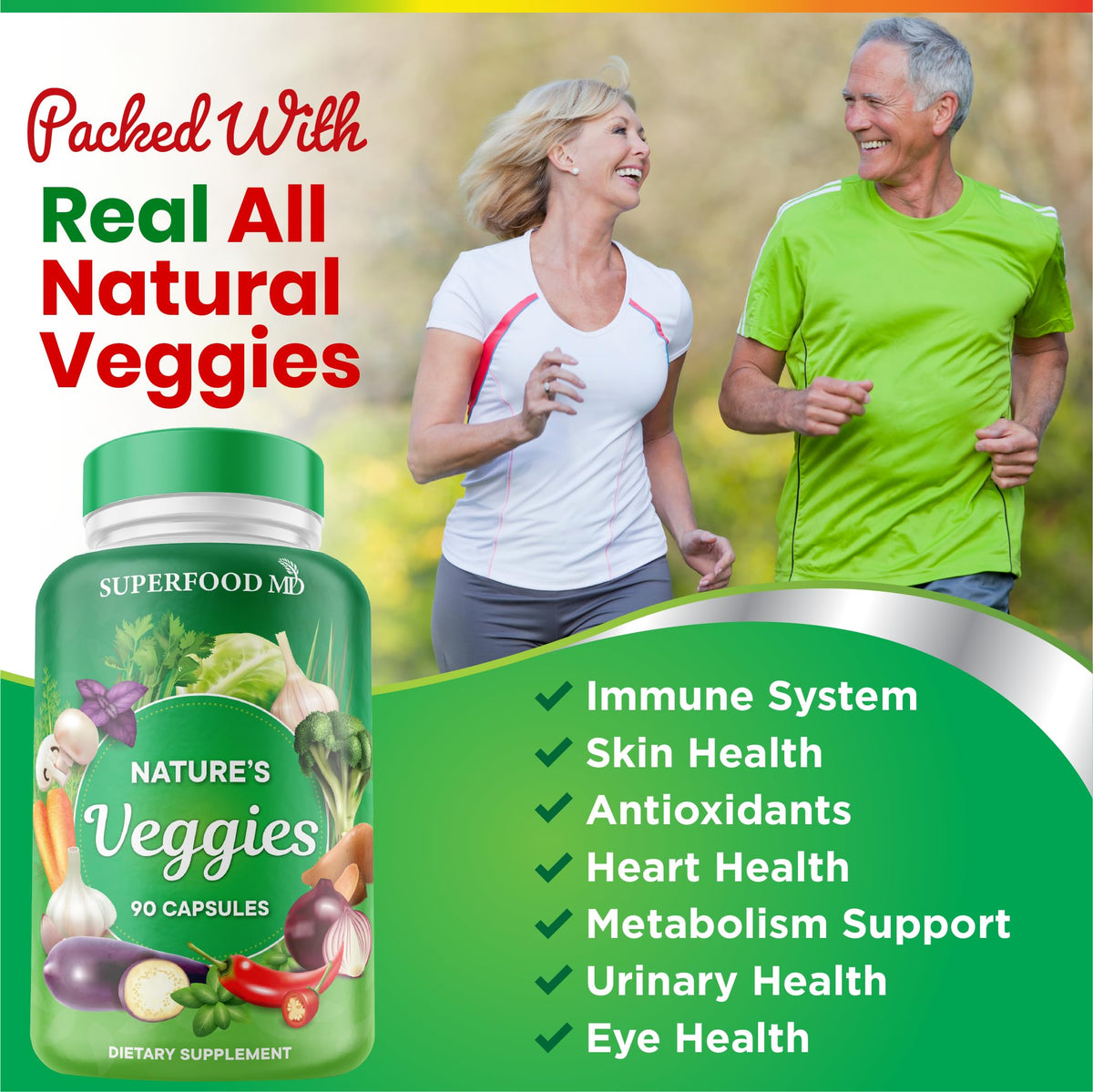 Superfood MD Complément Végétal côté gauche avec capsules