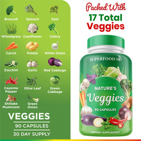 Superfood MD Complément Végétal ouvert avec capsules visibles