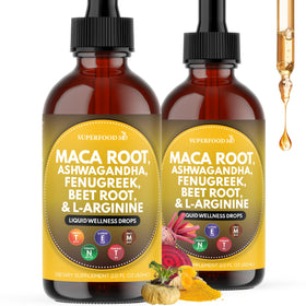 Superfood MD Gouttes de Racine de Maca 4 Oz vue avant avec étiquette