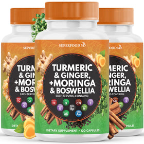 Superfood MD Moringa et Curcuma 360 gélules vue de face