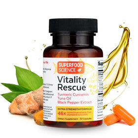 Superfood Science Vitality Rescue Omega 3 Curcuma 30 Capsules - vue de face