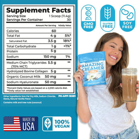 SUPERFOODS COMPANY Amazing Creamer Collagène 60 Portions Vanille ingrédients