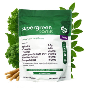 SUPERGREEN TONIK Poudre de Superfoods 360g Saveur Baies - emballage avant