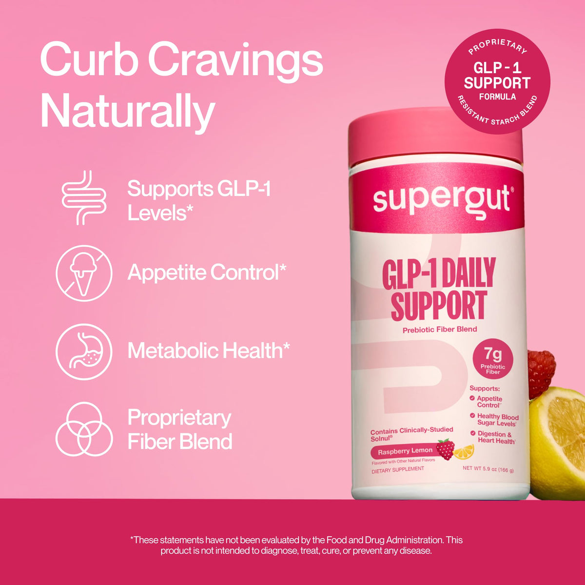 Supergut GLP1 Daily Support Framboise Citron 240g vue arrière