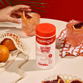Supergut GLP1 Daily Support poudre d'orange sanguine 240g étiquette arrière