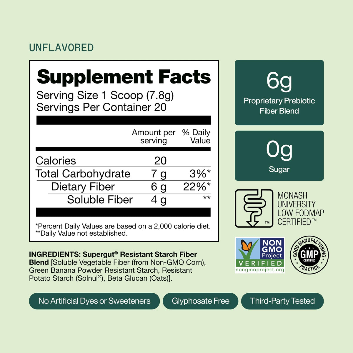 Supergut GLP1 Support poudre de fibres prébiotiques 230g avec cuillère