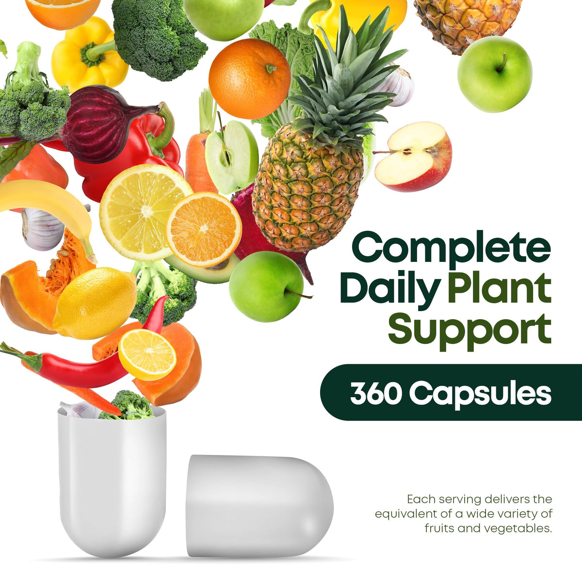 Supermed Research Compléments Alimentaires Fruits et Légumes 360 Ct et légumes frais