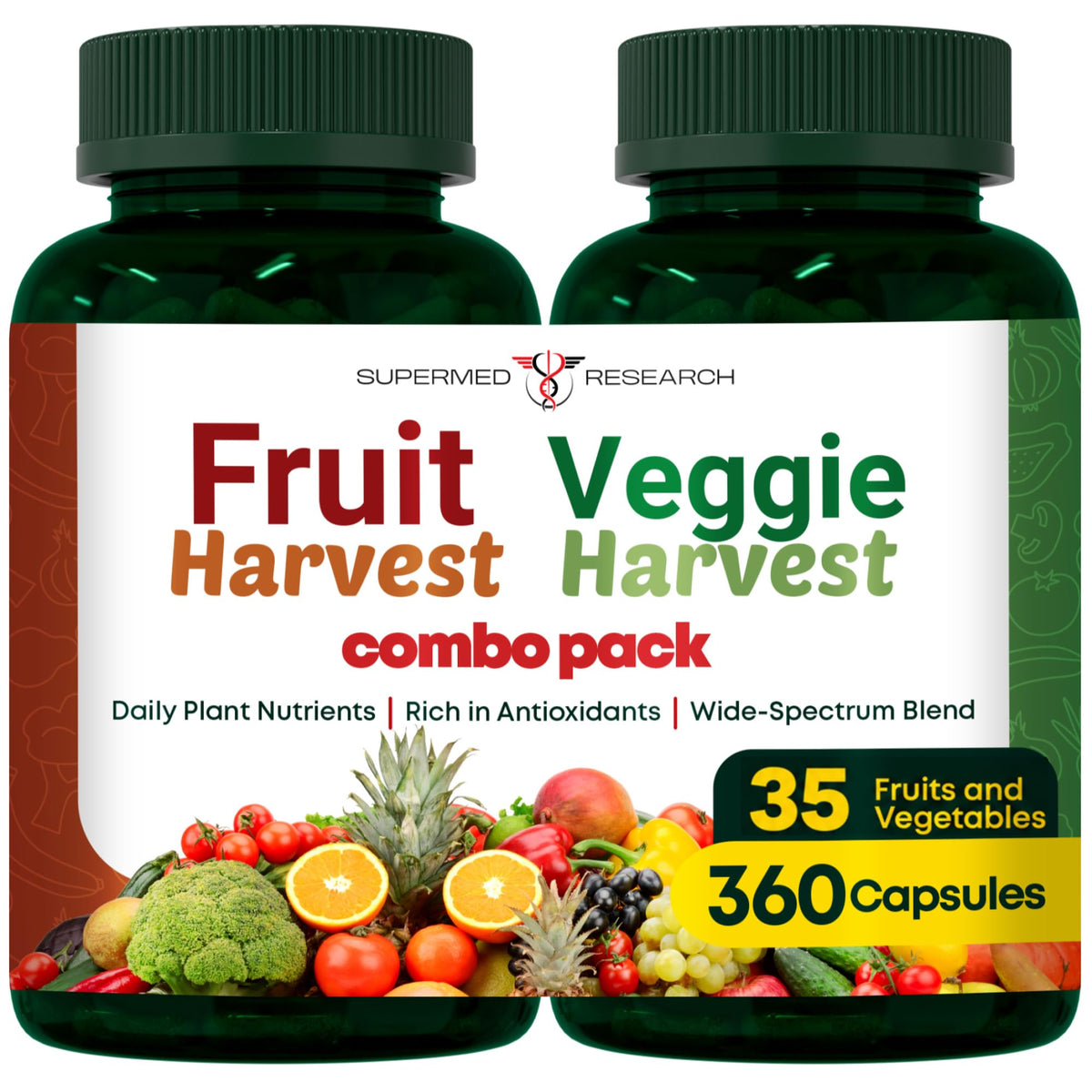 Supermed Research Compléments Alimentaires Fruits et Légumes 360 Ct vue avant
