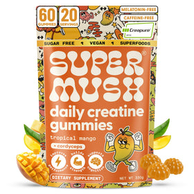 SuperMush Gummies Créatine Quotidienne 60 Gummies Saveur Mangue - vue de face