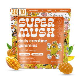 SuperMush Gummies Créatine Quotidiennes 30 Gummies Saveur Mangue vue de face