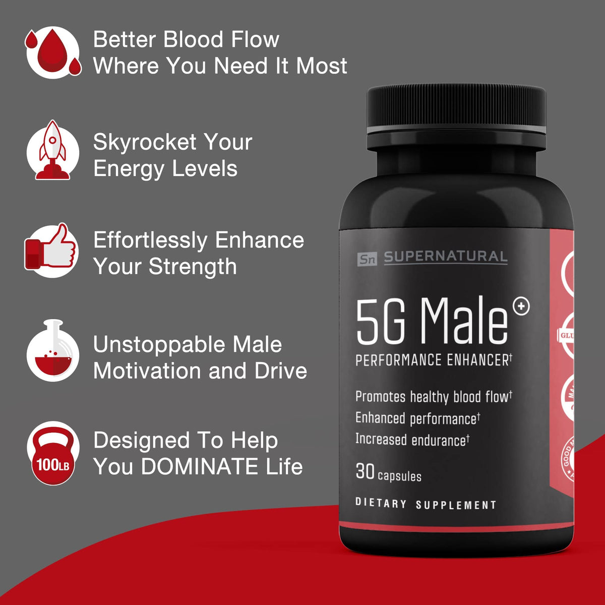 Supernatural Man boîte de 30 capsules vue latérale