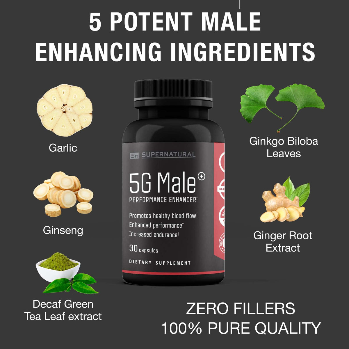 Supernatural Man complément alimentaire 90 capsules avec étiquette