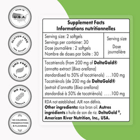 Supersmart Annatto Tocotrienols 100mg arrière de l'emballage
