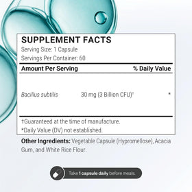 Supersmart Bacillus Subtilis boîte avec capsules à l'intérieur