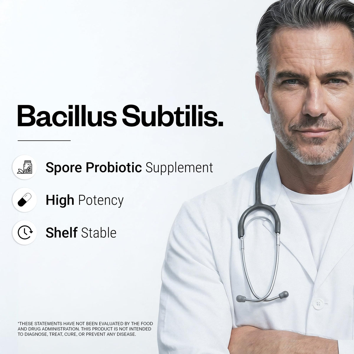 Supersmart Bacillus Subtilis capsules avec étiquette visible
