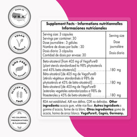 Supersmart Beta-Sitostérol 180mg étiquette des ingrédients