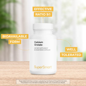 Supersmart Calcium Orotate 60 capsules végétariennes emballage