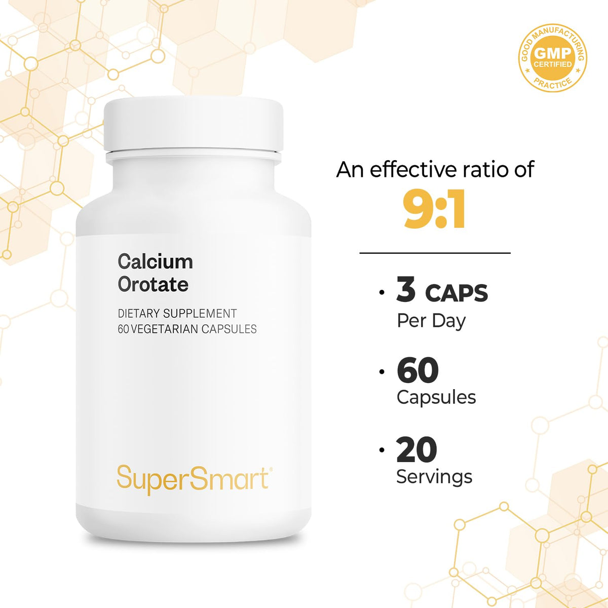Supersmart Calcium Orotate gélules sur une table