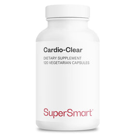 Supersmart Cardio Clear 120 capsules végétariennes devant un fond blanc