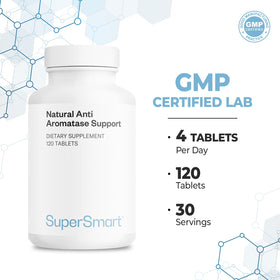 Supersmart Complément Alimentaire Anti-Aromatase 120 comprimés sur une table