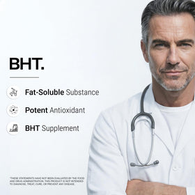 Supersmart Complément BHT 300mg capsules sur fond blanc