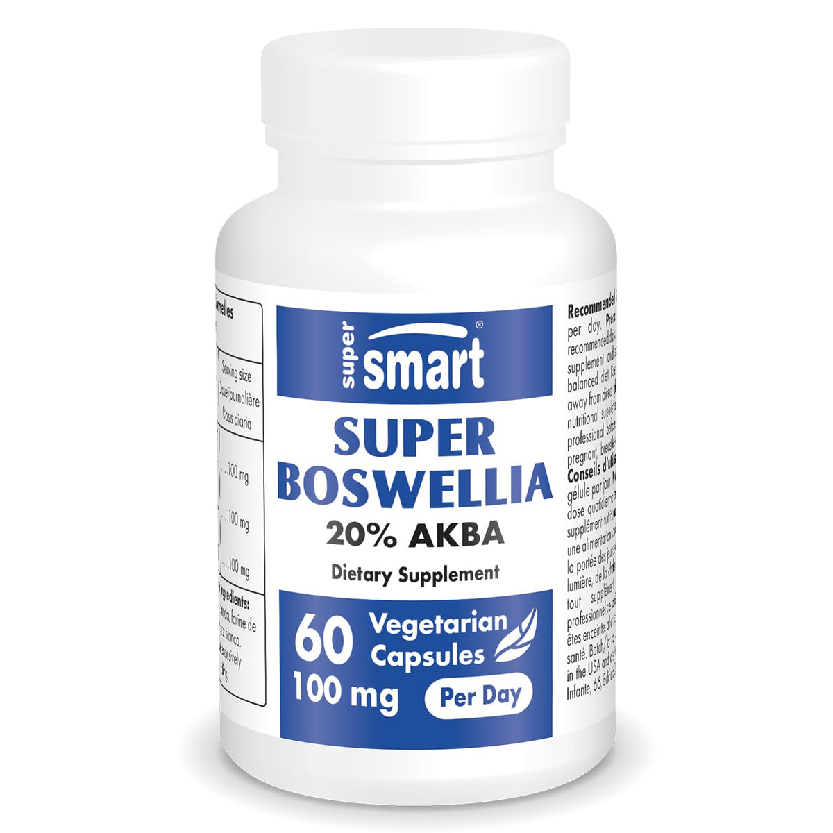 Supersmart extrait de Boswellia Serrata ApresFlex 100mg, vue avant du produit