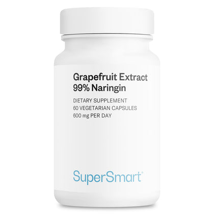 Supersmart Extrait de Pamplemousse 600mg capsules végétaliennes vue de face