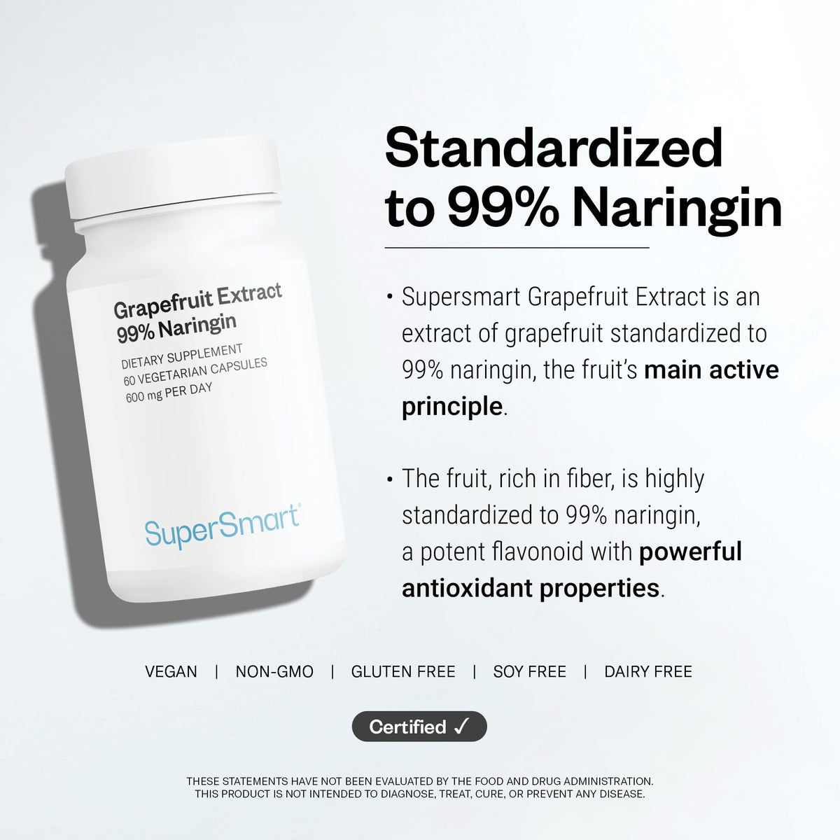 Supersmart Extrait de Pamplemousse 600mg vue de dessus