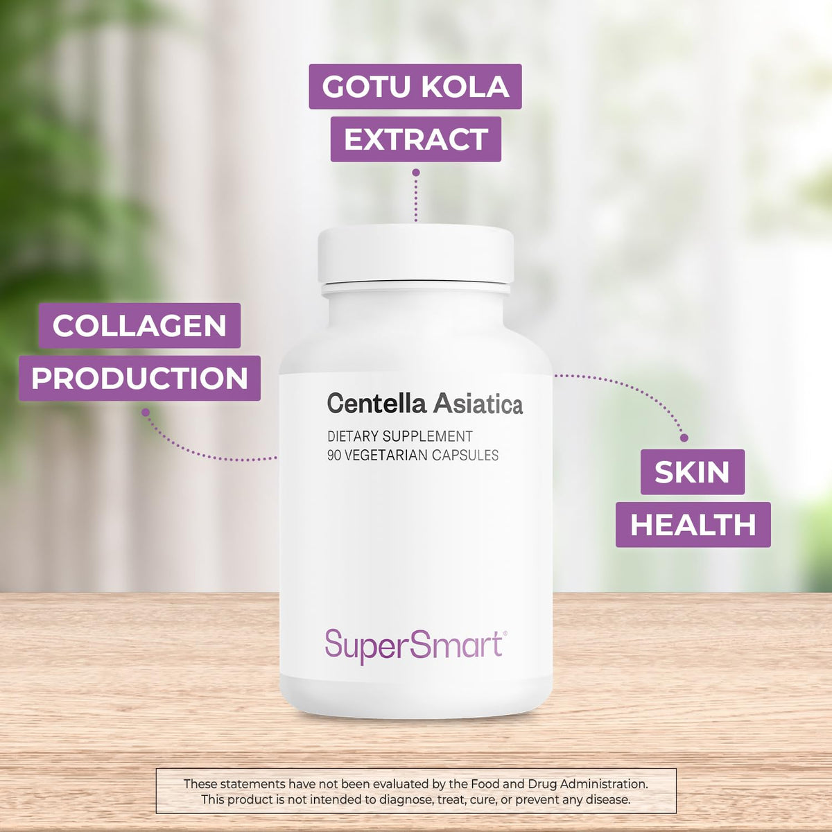 Supersmart Gotu Kola 180mg capsules végétariennes avec étiquette