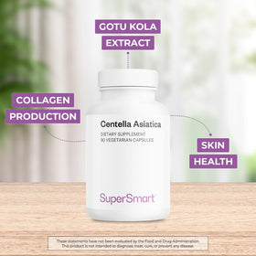 Supersmart Gotu Kola 180mg capsules végétariennes avec étiquette