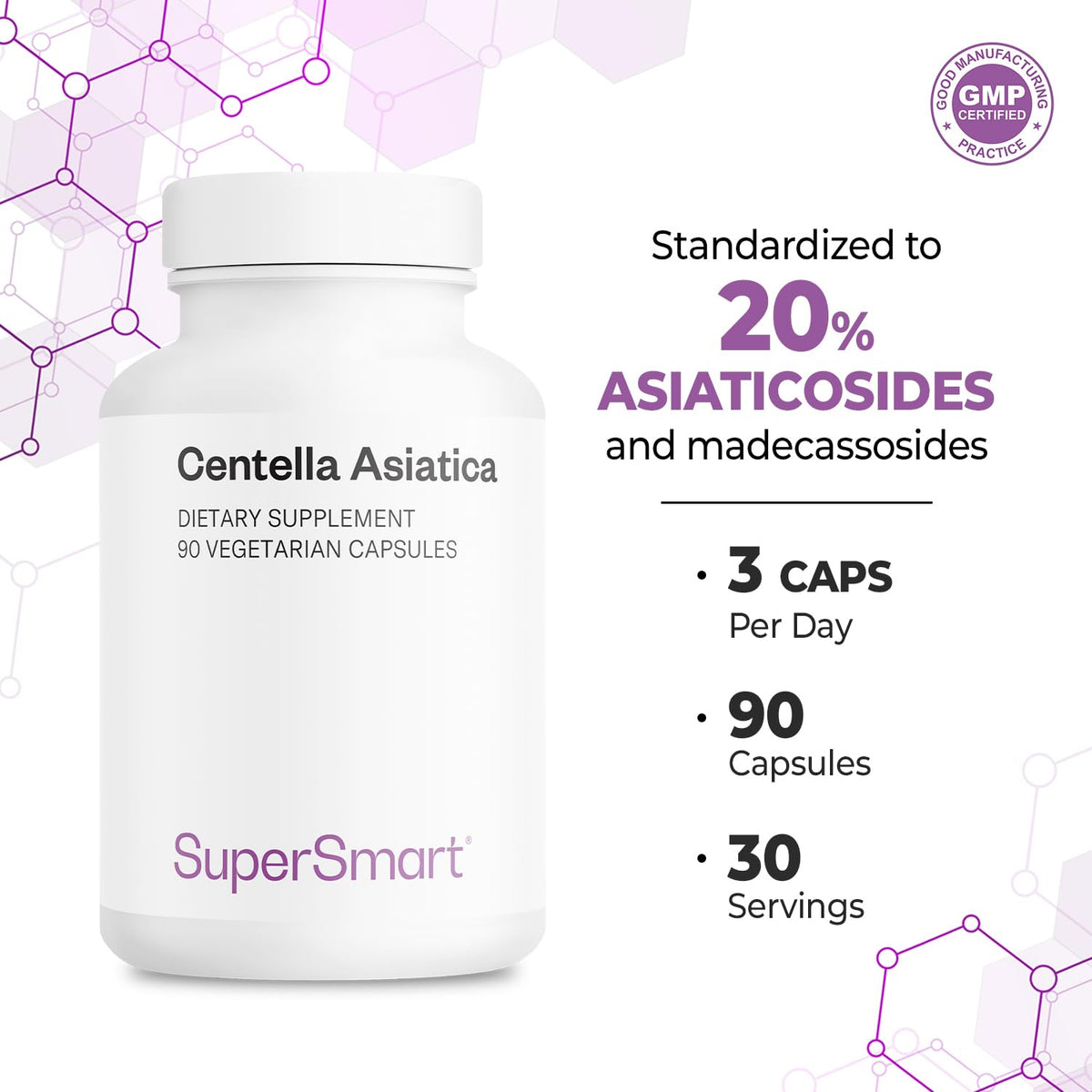 Supersmart Gotu Kola 180mg capsules végétariennes dans un environnement naturel
