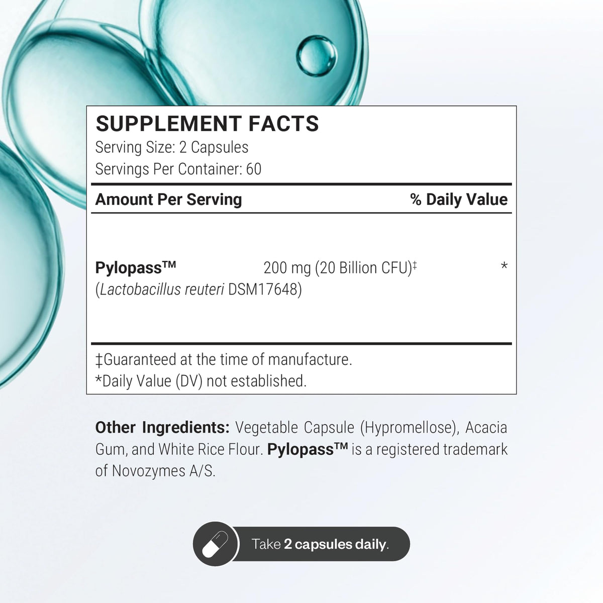 Supersmart H. Pylori Formula capsules sur fond blanc