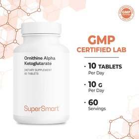 Supersmart L-Ornithine Alpha-Céto-Glutarate comprimé avec taille d'une pièce