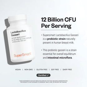 Supersmart Lactobacillus Gasseri capsules ouvertes montrant leur taille