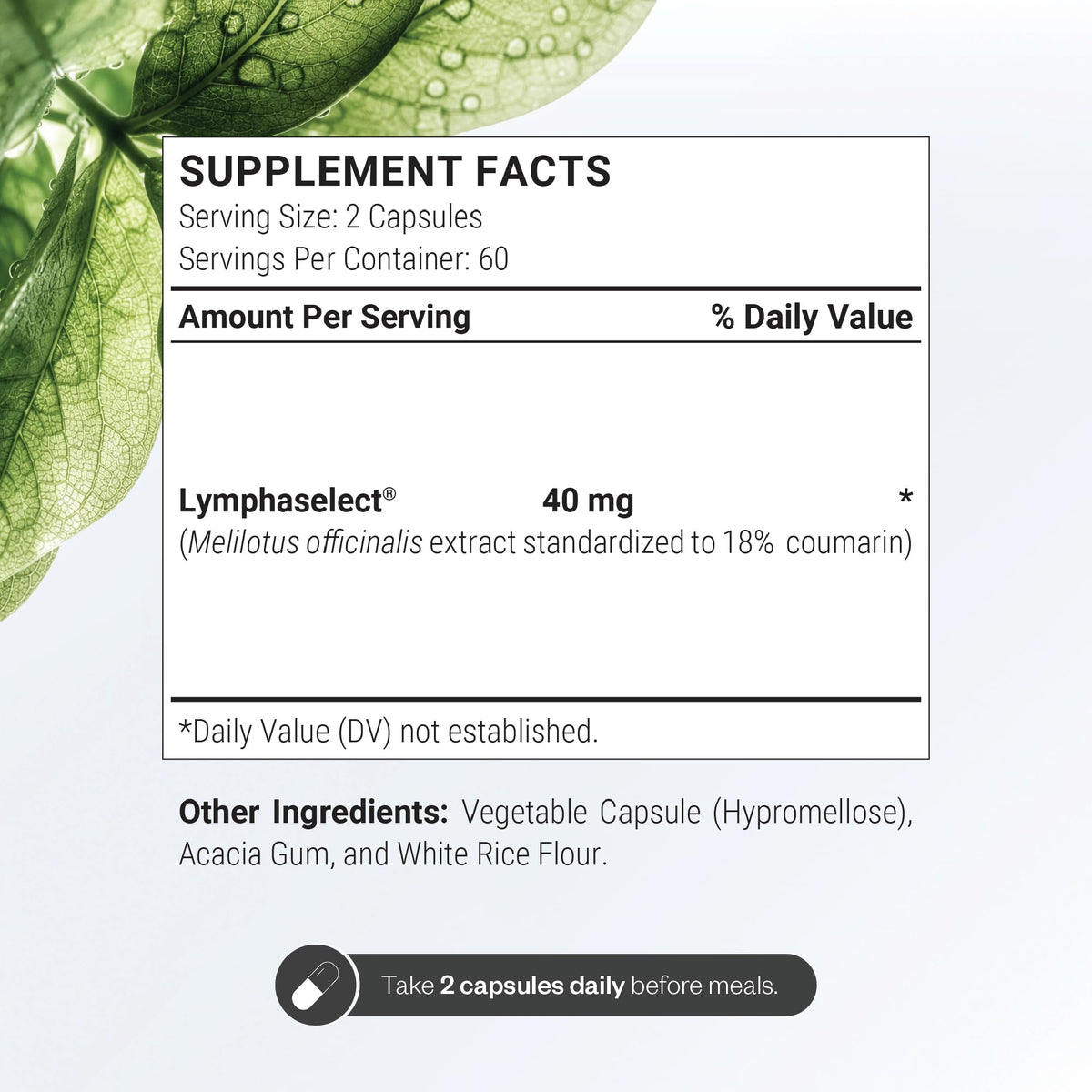 Supersmart Lymphatonic capsules végétales sur un fond blanc