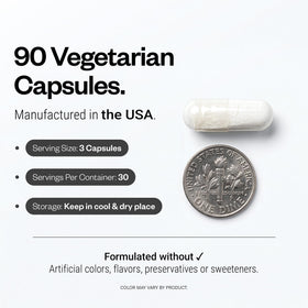 Supersmart Magnésium Orotate 1500mg capsules à côté d'un verre d'eau